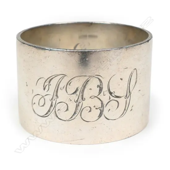 John Cairney (Greymouth) heavy silver napkin ring,